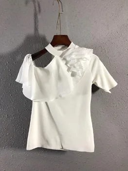 Nemokamas Pristatymas Atsitiktinis Sunkiųjų Amatų Raukiniai Moterų Vasaros Tuščiaviduriai Mados T-shirt 2020New Moterų Vasaros trumparankoviai marškinėliai XL