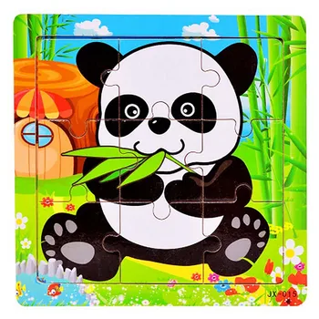 Gyvūnų Panda Intelektinės Dovana Medienos Animacinių filmų Įspūdį Vaikams Medienos Atsitiktiniai Apie 14.7 cm*14.7 cm*0,5 cm