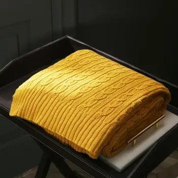Vientisos Spalvos Megztas Sofa Cover Oro Kondicionavimo Sistema Siūlai Mesti Biuro Kelionės Slipcover Geltona Balta Juoda Rausva Namų Dekoro Antklodė