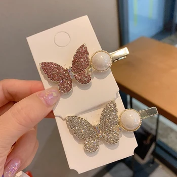 Naujas Moterų, Mergaičių Mielas Crystal Butterfly Plaukų Segtukai Saldus Pasakų Plaukų Papuošalas Įrašą Ekrano Užsklandą Mada, Plaukų Aksesuarai