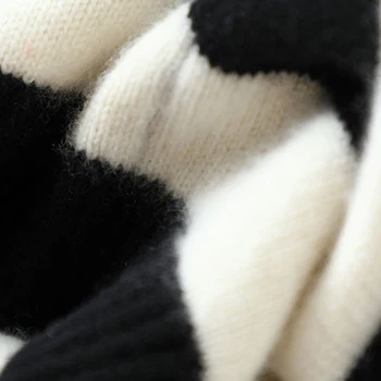 6 sluoksnių kašmyras dryžuotas megztinis golfo moteris mados puloveriai rudenį, žiemą storas šiltas ponios trikotažas high-end megztinis