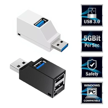 3 Port USB Hub USB 2.0 3.0 Didelio Greičio Hub Splitter Langelį PC U Disko Kortelės IPhone Nešiojamas Reader Telefono Mobiliųjų Xiaomi Hub
