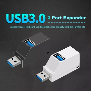 3 Port USB Hub USB 2.0 3.0 Didelio Greičio Hub Splitter Langelį PC U Disko Kortelės IPhone Nešiojamas Reader Telefono Mobiliųjų Xiaomi Hub