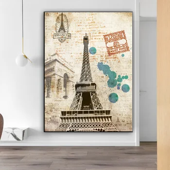 Modernus plakatas meno Paryžiaus Eifelio Bokštas HD spausdinti aliejumi ant drobės, sienos spausdinamos nuotraukos kambarį namo apdaila dažymas