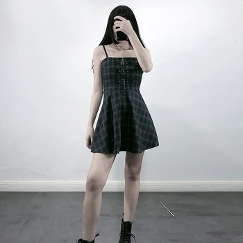 2020 m. Vasarą prancūzijos Šviesą Seksualus Suspender Suknelė Cool Pledas Plonas Juosmens Suspender Suknelė Moterims-line Elegantiška Suknelė