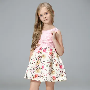 Karšto Naujas Girl Dress Europos ir Amerikos Spauda Vaikų Princesė Suknelė
