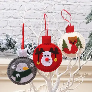Raundas Elnių, Sniego, Kalėdų Senelis Jautė Kabinti Ornamentu Kalėdos Šalies Namų Puošybai