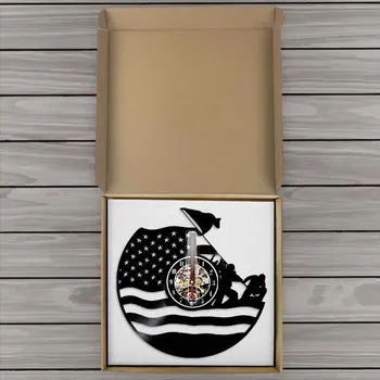 Coast Guard Amerikos Vėliava karinio jūrų Laivyno Jūreiviai JAV Armijos Vinilo Įrašas Sieninis Laikrodis Derliaus Veteranas Dekoratyvinių Laikrodis Karinių Pensijų Dovana