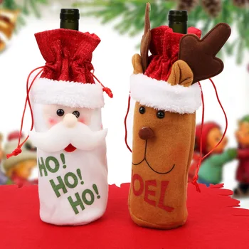 HILIFE Naujųjų Metų Kalėdų Dekoro Raudono Vyno Butelis Apima Valgomojo Stalo Dekoro Santa Claus Vyno Butelį, Maišelį Namuose Kalėdos