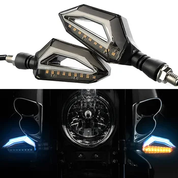 BOZXRX 1 Poras Motociklo Šviesos važiavimui Dieną, su Posūkio Signalo Lemputė Lanksčias LED Žibintai, Posūkio Signalai, Spalvinga Rodikliai