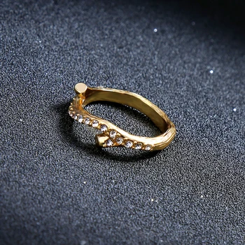 Paprastas Dizainas Žiedas Klasikinių Senovinių Aukso Spalvos Filialas Žiedas Moterims Didmeninė Rankų Darbo Vestuvių Dovana Žiedas Papuošalai