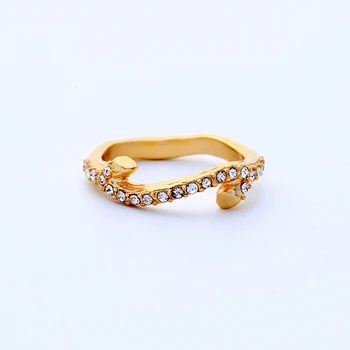 Paprastas Dizainas Žiedas Klasikinių Senovinių Aukso Spalvos Filialas Žiedas Moterims Didmeninė Rankų Darbo Vestuvių Dovana Žiedas Papuošalai