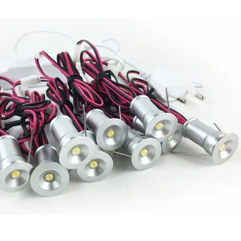 9pcs/daug pritemdomi mini 85-265v LED Downlight sidabro shell lubų Spinta šviesos 1W vietoje šviesos diodų (led) lemputė/downlight nemokamas pristatymas