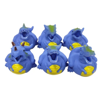 6PCS Blue serijos Juros periodo Dinozaurų formos Rėkia Antis Augintiniai, Šunų Žaislai Išspausti Garso Šunims Juokinga Piskliwy Kūdikių Vonios Žaislas