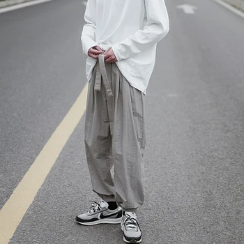 Laisvas sporto kelnės jaunimo laisvalaikio elastinga vyrų kojų Capris Japonijos ir Honkongo stiliaus atsitiktinis kelnės vasaros darbo drabužiai