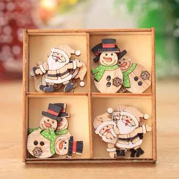 7 stilius Medinių Kalėdų Papuošalų Pakabučiai Mažų Medžių Kabinti Vienetų Santa Claus Salono Kalėdų Šventė Dekoracijos