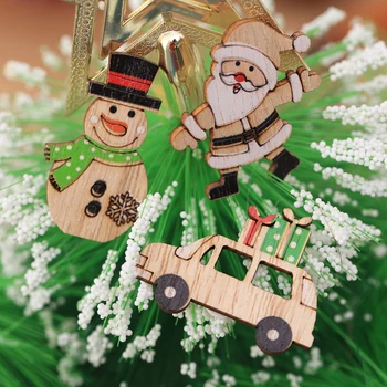 7 stilius Medinių Kalėdų Papuošalų Pakabučiai Mažų Medžių Kabinti Vienetų Santa Claus Salono Kalėdų Šventė Dekoracijos