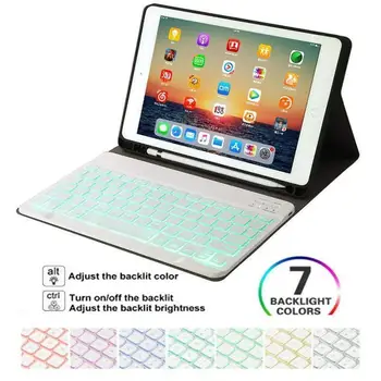 Case For iPad 10.2 9.7 5-oji 6-oji 7-osios Kartos Backlit Keyboard Case for iPad Oro 1 2 3 Pro 10.5 11 2020 Mini 1 2 3 4 5 Padengti
