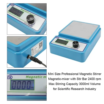 Naujas AC 100-220V Profesinės Magnetine Maišykle Magnetinis maišytuvas su Išmaišykite Baro 2400 aps / min Maks. Maišymo Talpos Tūris 1000ml