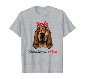 Juokinga Bloodhound Mama Nešioja Bandana Marškinėliai Moterims