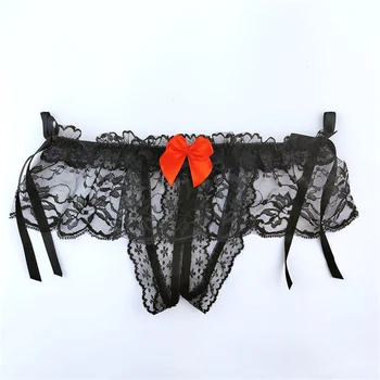 Seksualus apatinis Trikotažas Lankas Crotchless Kelnaitės Seksas naktiniai drabužiai Moterų Erotiniai Apatiniai Nėriniais, Skaidrus Trumpikės Intymių Prekių