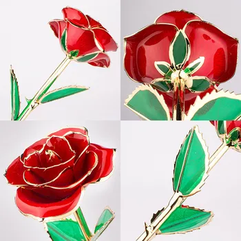 24k Aukso Artimųjų Dirbtinių Rožių Gėlių Eternal Rose Su Stovu Amžinai Patinka Prabanga Lauke Gimtadienio, Valentino Dienos Dovana Girlriend