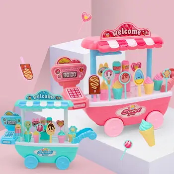 Lollipop Vežimėlio Išsamus projektas patvaraus Plastiko Vaikai Simulational Saldainių Parduotuvėje už Namo Vaikų Žaislai, Gimtadienio, Kalėdų Dovana