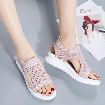 SNURULAN moterų vasaros mados 2019 rožinės spalvos basutės pleišto batai moterims platforma Sandalias moterų patogus platforma sandalas batas
