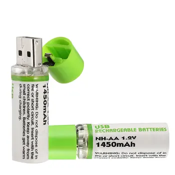 Originalus USB Įkrovimo Baterija (akumuliatorius AA 1,5 V 1450mAh Greitas Įkrovimas Li-po Baterija Kokybės AA Baterijos Bateria RoHS, CE