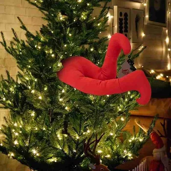 Pliušinis Kojos Kalėdų Dekoracijos Kalėdų Senelis Įdaryti Kojos Namuose Kalėdos Medis Stalo Dekoro Pakabukas Ornamentu 2021 Naujųjų Metų Dovana