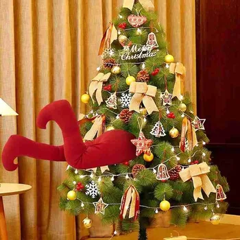 Pliušinis Kojos Kalėdų Dekoracijos Kalėdų Senelis Įdaryti Kojos Namuose Kalėdos Medis Stalo Dekoro Pakabukas Ornamentu 2021 Naujųjų Metų Dovana