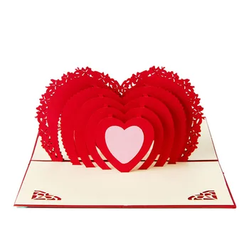 3D Pop-Up Kortelės Rankų darbo, Meilės, Širdies Jubiliejų, Valentino, Gimtadienio, Kalėdų Atvirukas