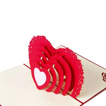3D Pop-Up Kortelės Rankų darbo, Meilės, Širdies Jubiliejų, Valentino, Gimtadienio, Kalėdų Atvirukas