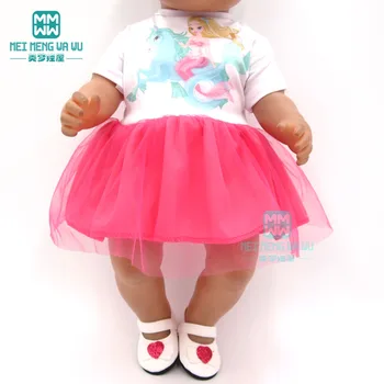 Drabužių lėlės tinka 43cm žaislas naujas gimęs lėlės priedai mados Princesė Suknelė