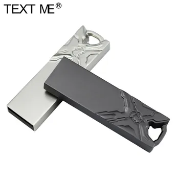 TEKSTAS MAN Mados Metalo Ištraukite USB 2.0 4GB 8GB 16GB Kūrybos 32GB Pen Drive USB 64GB Flash Drive Pen ratai