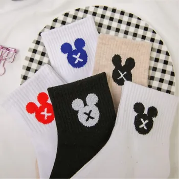 Disney nauja vamzdis kojinės animacinių filmų Mickey medvilnės korėjos versija kolegijos stiliaus cute girl kojinės moteriškos kojinės