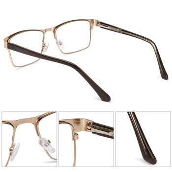 Naujas verslo anti-mėlyna šviesa skaitymo akiniai iš titano lydinio rėmas vizija priežiūros ultra light dervos metalo akiniai