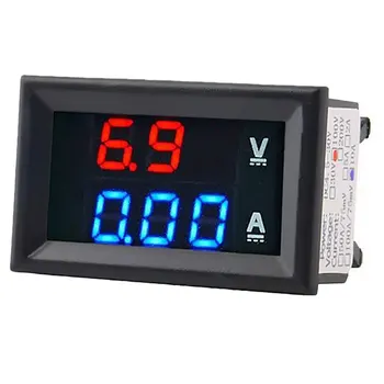 Mini Voltmeter Ammeter DC 100V 10A LED Ekranas Volt Amperas Metrui Amperemeter Skaitmeninis Įtampos Indikatorius, Testeris su Laidu