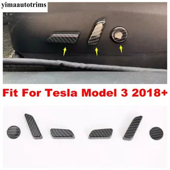 Sėdynės Reguliavimo Atminties Mygtukas Jungiklis Kadrų Dekoratyvinis Dangtelis Apdaila Už Tesla Model 3 2018 2019 2020 M. Anglies Pluošto Atrodo Priedai