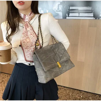 Naujas dizaineris medvilnės audinys didelis pečių krepšiai moterų retro grandinės krepšys moterų firminių rankinės ir piniginės prabanga 2020 m.