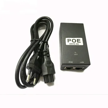 Saugumo 48V0.5A 15.4 W POE Adapteris POE Injector Ethernet Maitinimo POE IP Camera Telefonas su PoE Maitinimo ES Plugjavascript: