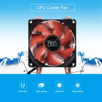 CPU Aušintuvo Vandens Aušintuvas Hidrauliniai CPU Heatpipe Radiatorius, Ventiliatoriai Ramiai Dual Tube Heatsink Radiatorių Intel /AMD Termopasta