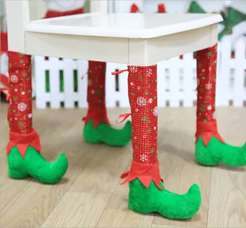 Kalėdų Kėdės Koja Kojinės Stalo Kojos Padengti Gyvulių Santa Batai Namų Puošybai