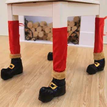 Kalėdų Kėdės Koja Kojinės Stalo Kojos Padengti Gyvulių Santa Batai Namų Puošybai