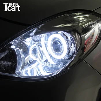 Tcart 12V Automobilio LED Angel Eyes Šviesos Vandeniui Dienos Važiavimo Šviesų Žibintus BMW E39 E46 M3 E36 E38 su Posūkio Šviesos Signalą