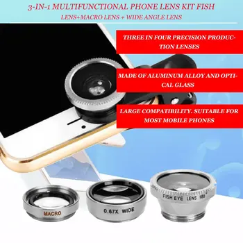 4-In-1 Daugiafunkcinis Telefonas Objektyvo Rinkinys Mados Aukštos Kokybės Aliuminio Lydinio Paversti Telefoną Į Profesionalus Fotoaparatas
