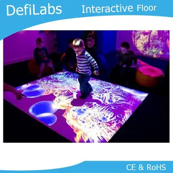 DefiLabs Interaktyvių grindų projektavimo sistema, taip pat gali būti rodoma lentelė