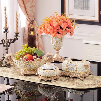 Stiliaus apdaila prabanga, aukštos kokybės kavos staliukas vaisių plokštė Namų Dekoravimo dervos, sausas vaisių scenografija dovanos