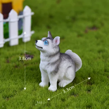 Naujas Haskis Šiek tiek Lapė, Šuo modelis animacinių filmų gyvūnų Statulėlės Lėlių tortas namų dekoro miniatiūriniai pasakų sodo puošmena priedai