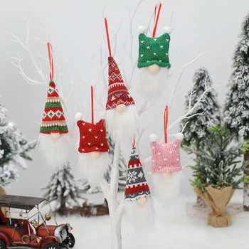 6pcs Kalėdų Beveidis Lėlės, Dekoracijos švedijos Gnome Tomte Žaislas pakibęs Medis 67JB